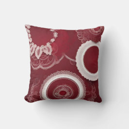 Dark Red Floral AI art Kissen