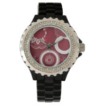 Dark Red Floral Lace AI art