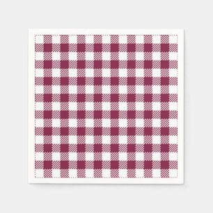 Dark Red Gingham Kariert Pattern Serviette