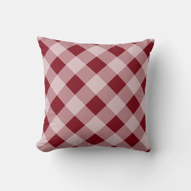 Dark Red Gingham Pillow Kissen (Vorderseite)