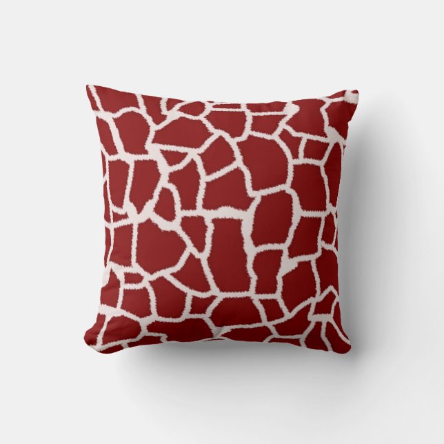 Dark Red Giraffe Animal Print Kissen (Vorderseite)