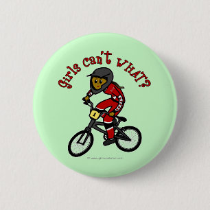 Dark Red Girls BMX Button