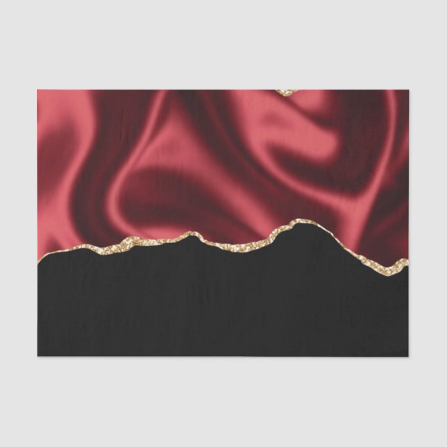 Dark Red Glam Wavy Satin Abstract Design Seidenpapier (Vorderseite)