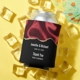 Dark Red Glam Wavy Satin Abstract Design Wedding - Dosenkühler