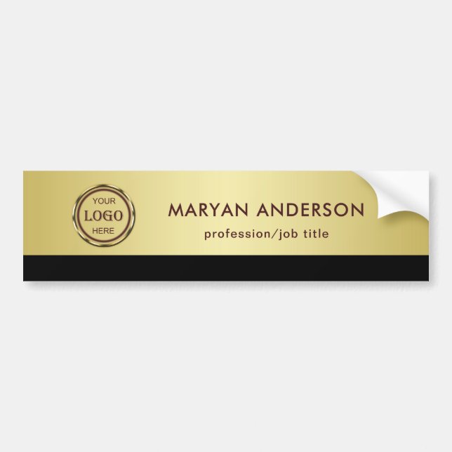Dark-red gold design,Logo or Photo in gold circle, Autoaufkleber (Vorne)