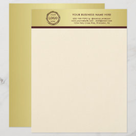 Dark-red gold design,Logo or Photo in gold circle, Briefbogen