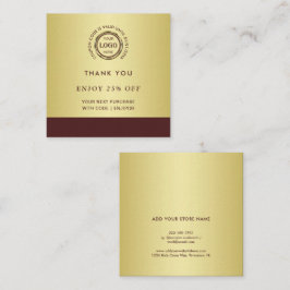 Dark-red gold design,Logo or Photo in gold circle, Rabattkarte