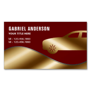 Dark Red Gold Luxuswagen Mietwagen Chauffeur Magnetische Visitenkarte