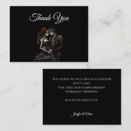 Dark Red Gothic AlternativeHalloween wedding Mitteilungskarte