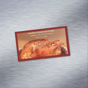 Dark Red Homestyle gekochte Türkei Fertiggerichte Magnetische Visitenkarte