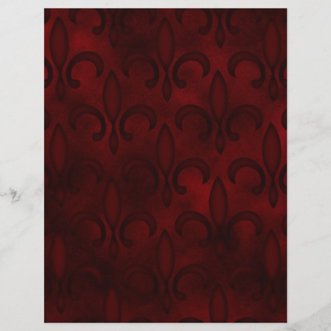 Dark Red Lilie Scrapbook Paper (Vorderseite)
