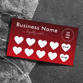 Dark Red Ombre Minimalistisches Add-Logo Social Me Treuekarte