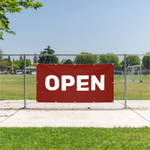 Dark Red OPEN Banner