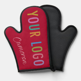 Dark Red Oven Mitt mit Firmenlogo und Firmennamen Ofenhandschuh