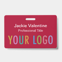 Dark Red PVC Name Abzeichen mit Clip Reel oder Lan Ausweis