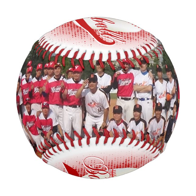 Dark Red Retro Foto Baseball Sports (Vorderseite)