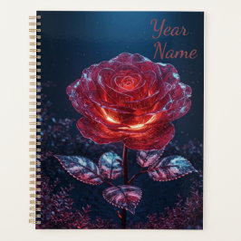 Dark Red Rose Planner Planer