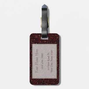 Dark Red Ruby Glitzer Print Gepäckanhänger