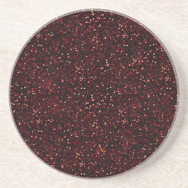 Dark Red Ruby Glitzer Sandstein Untersetzer (Vorne)