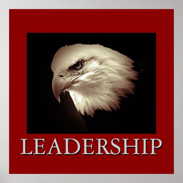 Dark Red Sepia Brown Leadership Poster (Vorne)
