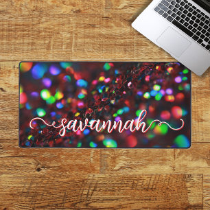 Dark Red Sparkling Schreibtischunterlage