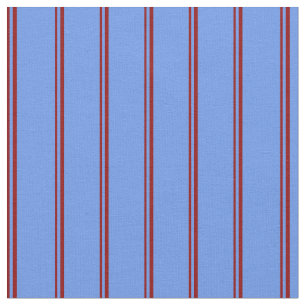 Dark Red und Cornflower Blue Lines Stoff