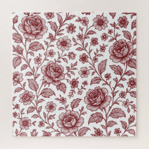 Dark Red Vintag Rose Pattern