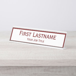 Dark Red Wine Individuelle Name Schreibtischnamensplakette