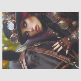Dark Rider Steampunk Viktorianisch Lady Decoupage Seidenpapier