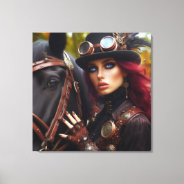 Dark Rider Steampunk Viktorianisch Lady Leinwanddruck