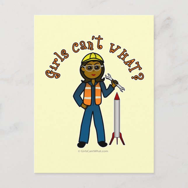 Dark Rocket Scientist Girl Postkarte (Vorderseite)