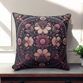 Dark Romance Boho Wasserfarbe Blumenfrühling Somme Kissen
