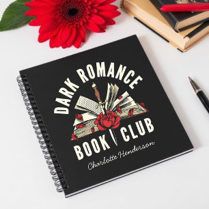 Dark Romance Buchclub Blumen Spiral Notizbuch