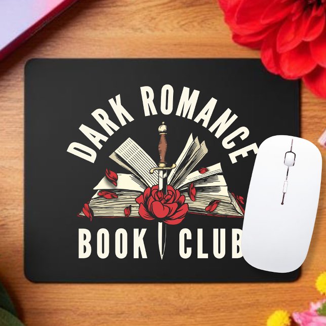 Dark Romance Buchclub Rotes Blumenmuster Mousepad (Von Creator hochgeladen)