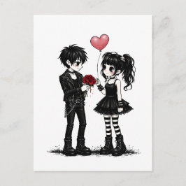 Dark Romance Goth Valentine Postcard Postkarte