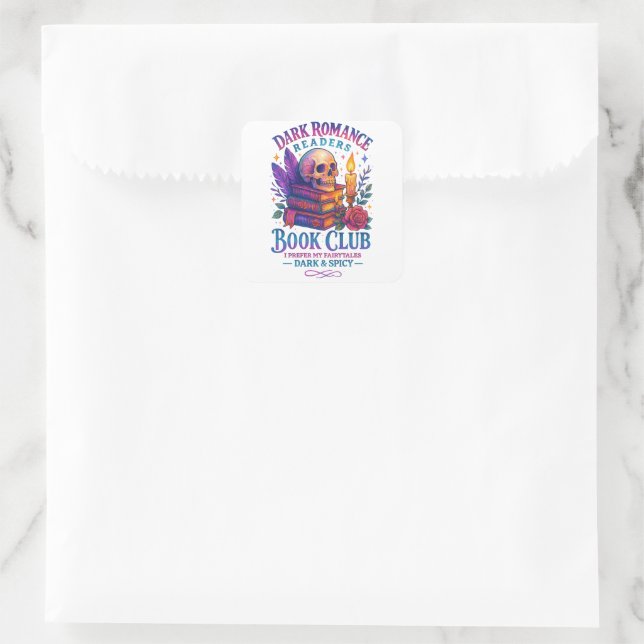 Dark Romance Leser... Quadratischer Aufkleber (Tasche)