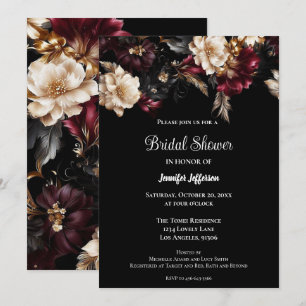 Dark Romantic Floral Gothic Brautparty Einladung