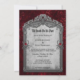 Dark Romantic Floral Gothic Hochzeit Einladung