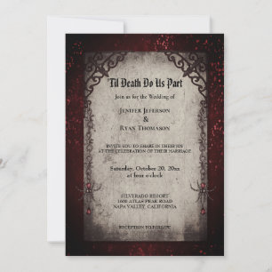 Dark Romantic Floral Gothic Hochzeit Einladung