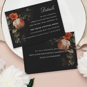 Dark Romantic Floral Painting Dutch Masters Detail RSVP Karte