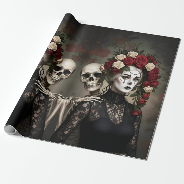 Dark Romantic Gothic Design Geschenkpapier (Ungerollt)
