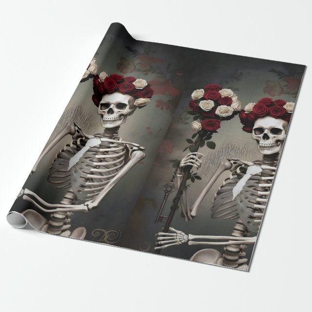 Dark Romantic Gothic Design Geschenkpapier (Ungerollt)