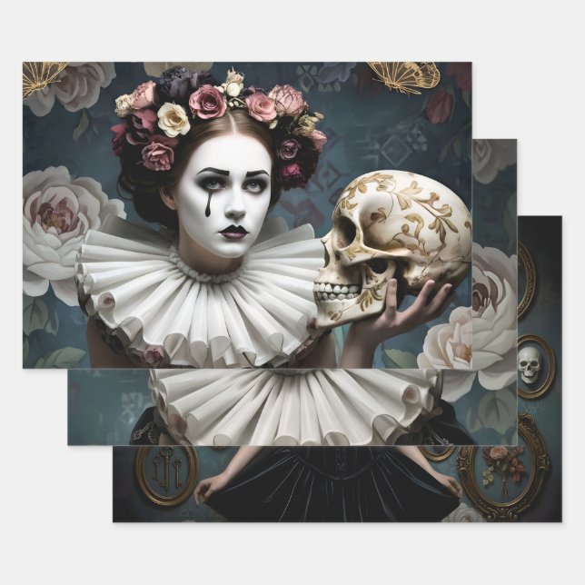 Dark Romantic Gothic Design Geschenkpapier Set (Set)