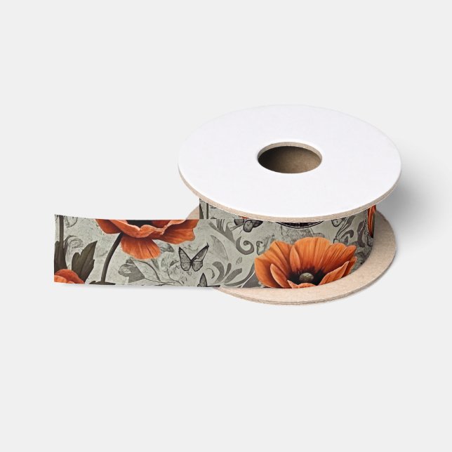 Dark Romantic Gothic Design Satinband (Spule)