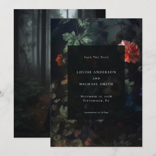 Dark Romantic Moody Floral Wedding Foto Save The Date