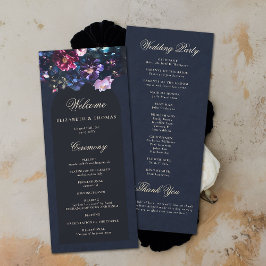 Dark Romantic Moody Florals Programme de mariage n