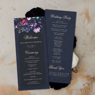 Dark Romantic Moody Florals Programme de mariage n