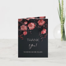  Dark Romantic Roses |  Wedding Photo Thank You