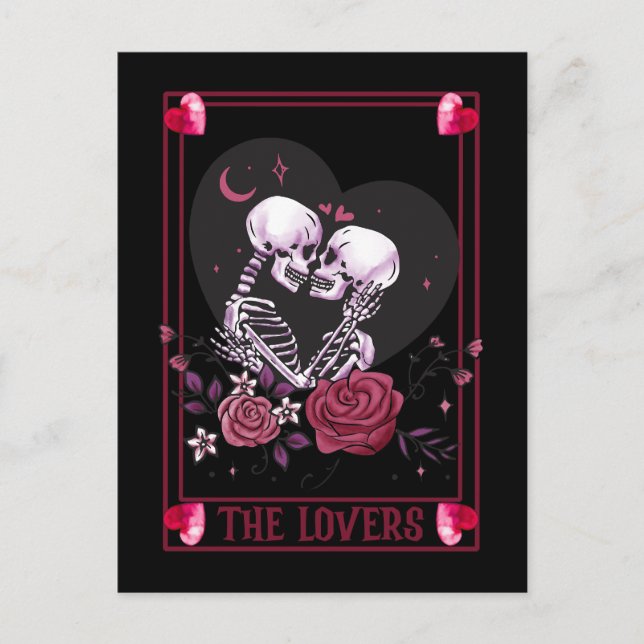 Dark Romantic Valloween Valentine Postkarte (Vorderseite)