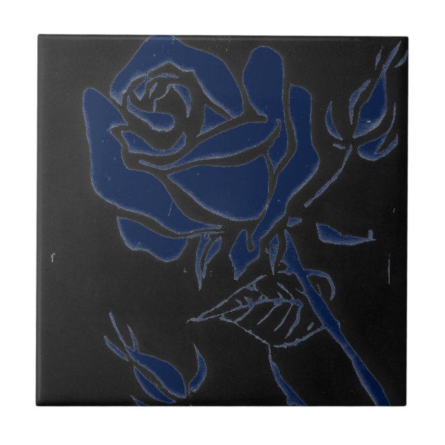 "Dark Rose Blue" Kitchen Garden Keramik Tile Fliese (Vorderseite)